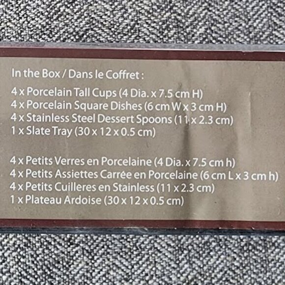 13 Piece Porcelain Snack Set with Rectangle Nature Slate Tray - Picture 7 of 9